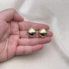 Oro Laminado Stud Earring, Gold Filled Style Polished, Golden Finish, 02.195.0282