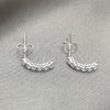 Sterling Silver Stud Earring, with White Crystal, Polished, Silver Finish, 02.406.0017.01