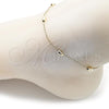Oro Laminado Basic Anklet, Gold Filled Style Ball Design, Polished, Golden Finish, 04.213.0261.09
