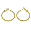 Oro Laminado Medium Hoop, Gold Filled Style Diamond Cutting Finish, Golden Finish, 02.93.0008.30