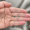 Sterling Silver Stud Earring, with Emerald Cubic Zirconia, Polished, Silver Finish, 02.397.0040.05