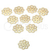 Oro Laminado Cap, Gold Filled Style Flower Design, Polished, Golden Finish, 5.234.021.2