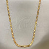 Oro Laminado Basic Necklace, Gold Filled Style Polished, Tricolor, 04.58.0016.22