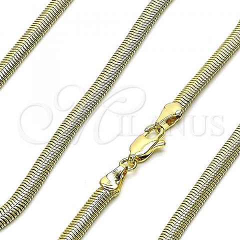 Oro Laminado Basic Necklace, Gold Filled Style Rat Tail Design, Polished, Golden Finish, 04.213.0271.18