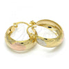 Oro Laminado Small Hoop, Gold Filled Style Polished, Tricolor, 02.106.0004.1.20