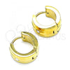 Stainless Steel Huggie Hoop, with White Crystal, Polished, Golden Finish, 02.384.0022.12