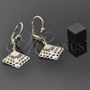 Oro Laminado Dangle Earring, Gold Filled Style Tricolor, 5.079.009