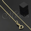 Oro Laminado Basic Necklace, Gold Filled Style Long Box Design, Polished, Golden Finish, 5.223.030.20