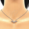Sterling Silver Pendant Necklace, Butterfly Design, with White Cubic Zirconia, Polished, Rhodium Finish, 04.336.0190.16