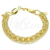Oro Laminado Basic Bracelet, Gold Filled Style Chunky Design, Polished, Golden Finish, 03.331.0153.09