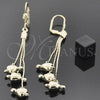 Oro Laminado Long Earring, Gold Filled Style Heart Design, Polished, Golden Finish, 5.112.005