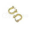 Oro Laminado Small Hoop, Gold Filled Style Diamond Cutting Finish, Golden Finish, 02.96.0083.10