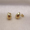 Oro Laminado Stud Earring, Gold Filled Style Teardrop Design, Polished, Golden Finish, 02.342.0333