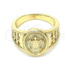 Oro Laminado Elegant Ring, Gold Filled Style Turtle Design, Polished, Golden Finish, 01.351.0011.09 (Size 9)