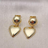 Oro Laminado Dangle Earring, Gold Filled Style Chunky Design, Polished, Golden Finish, 02.385.0046