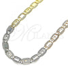 Oro Laminado Basic Necklace, Gold Filled Style Pave Mariner Design, Polished, Golden Finish, 04.319.0011.24