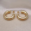 Oro Laminado Medium Hoop, Gold Filled Style Hollow Design, Polished, Golden Finish, 02.163.0313.35