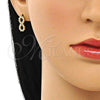 Oro Laminado Stud Earring, Gold Filled Style Infinite Design, with White Cubic Zirconia, Polished, Golden Finish, 02.156.0579