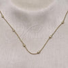 Oro Laminado Basic Necklace, Gold Filled Style Ball Design, Polished, Golden Finish, 04.213.0326.18