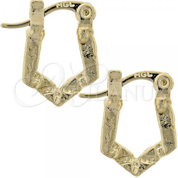 Oro Laminado Children Hoop, Gold Filled Style Diamond Cutting Finish, Golden Finish, 5.159.089
