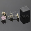 Oro Laminado Stud Earring, Gold Filled Style Flower Design, Enamel Finish, Golden Finish, 5.126.058 *PROMO*