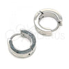 Stainless Steel Huggie Hoop, Diamond Cutting Finish, Steel Finish, 02.384.0026.12