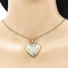 Oro Laminado Locket Pendant, Gold Filled Style Heart Design, Polished, Golden Finish, 05.117.0020