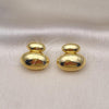 Oro Laminado Dangle Earring, Gold Filled Style Chunky Design, Polished, Golden Finish, 02.368.0082