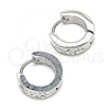 Stainless Steel Huggie Hoop, with White Crystal, Polished, Steel Finish, 02.384.0024.12