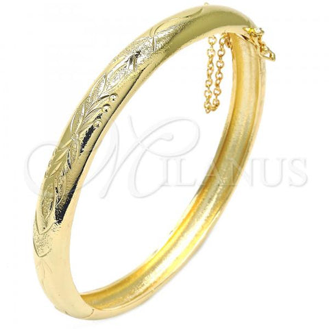 Oro Laminado Individual Bangle, Gold Filled Style Diamond Cutting Finish, Golden Finish, 07.168.0016.05 (08 MM Thickness, Size 5 - 2.50 Diameter)