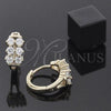 Oro Laminado Huggie Hoop, Gold Filled Style with White Cubic Zirconia, Polished, Golden Finish, 5.131.018