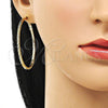 Oro Laminado Large Hoop, Gold Filled Style Diamond Cutting Finish, Golden Finish, 02.93.0003.50