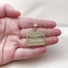 Oro Laminado Religious Pendant, Gold Filled Style Diamond Cutting Finish, Golden Finish, 05.120.0095