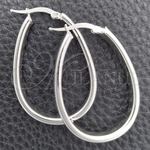 Sterling Silver Medium Hoop, Diamond Cutting Finish, Silver Finish, 02.389.0128.40