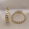 Oro Laminado Medium Hoop, Gold Filled Style Curb Design, Polished, Golden Finish, 02.196.0116.1.40