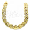 Oro Laminado Solid Bracelet, Gold Filled Style Diamond Cutting Finish, Golden Finish, 03.233.0010.08