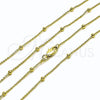 Oro Laminado Basic Necklace, Gold Filled Style Rolo and Ball Design, Polished, Golden Finish, 04.213.0248.22