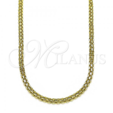 Oro Laminado Basic Necklace, Gold Filled Style Bismark Design, Polished, Golden Finish, 04.213.0262.18