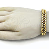 Stainless Steel Basic Bracelet, Miami Cuban Design, Polished, Golden Finish, 03.278.0023.1.09