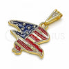 Oro Laminado Fancy Pendant, Gold Filled Style Eagle Design, Polished, Golden Finish, 03.32.0240