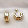 Oro Laminado Stud Earring, Gold Filled Style Chunky Design, Polished, Golden Finish, 02.213.0595