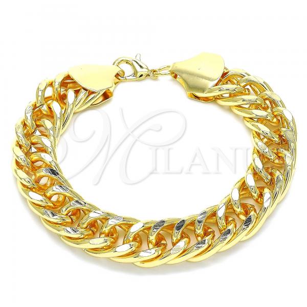Oro Laminado Basic Bracelet, Gold Filled Style Chunky Design, Polished, Golden Finish, 03.331.0150.09