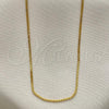Oro Laminado Basic Necklace, Gold Filled Style Box Design, Polished, Golden Finish, 04.317.0002.24