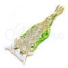 Oro Laminado Religious Pendant, Gold Filled Style Guadalupe Design, Polished, Tricolor, 05.351.0136.1