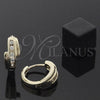 Oro Laminado Huggie Hoop, Gold Filled Style with White Cubic Zirconia, Polished, Golden Finish, 5.132.006