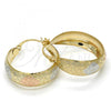 Oro Laminado Medium Hoop, Gold Filled Style Polished, Tricolor, 02.106.0008.1.30
