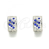 Stainless Steel Huggie Hoop, with Sapphire Blue and White Crystal, Polished, Steel Finish, 02.230.0051.10
