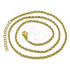 Oro Laminado Basic Necklace, Gold Filled Style Rope Design, Polished, Golden Finish, 04.341.0105.18