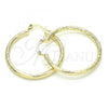Oro Laminado Medium Hoop, Gold Filled Style Diamond Cutting Finish, Golden Finish, 02.213.0159.40