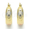 Oro Laminado Medium Hoop, Gold Filled Style Polished, Tricolor, 02.106.0009.1.30